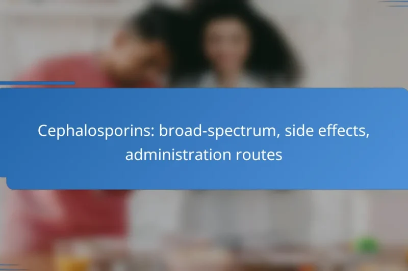 Cephalosporins: broad-spectrum, side effects, administration routes