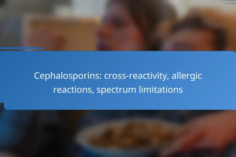 Cephalosporins: cross-reactivity, allergic reactions, spectrum limitations