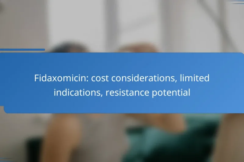 Fidaxomicin: cost considerations, limited indications, resistance potential