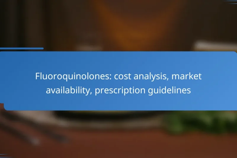 Fluoroquinolones: cost analysis, market availability, prescription guidelines