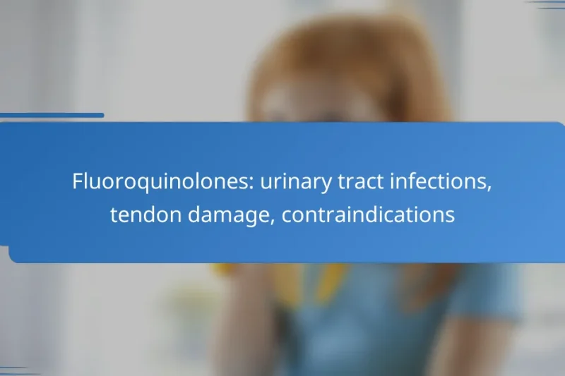 Fluoroquinolones: urinary tract infections, tendon damage, contraindications