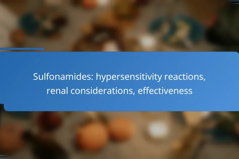 Sulfonamides: hypersensitivity reactions, renal considerations, effectiveness