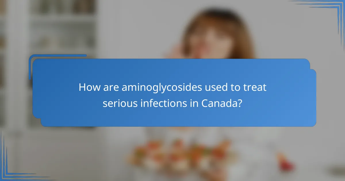 How are aminoglycosides used to treat serious infections in Canada?