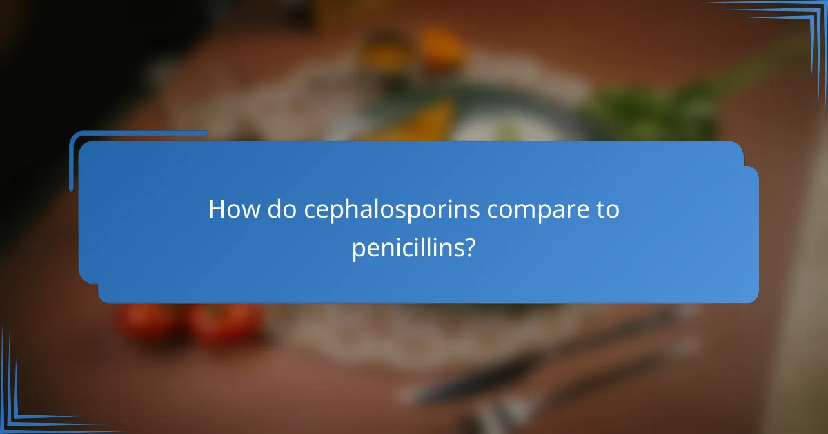How do cephalosporins compare to penicillins?