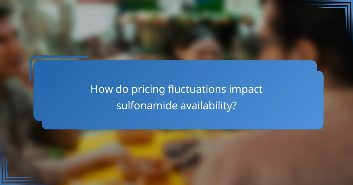 How do pricing fluctuations impact sulfonamide availability?