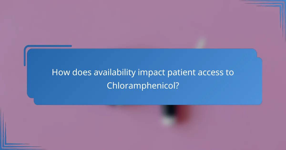 How does availability impact patient access to Chloramphenicol?