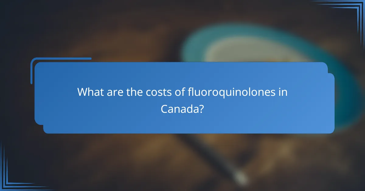What are the costs of fluoroquinolones in Canada?